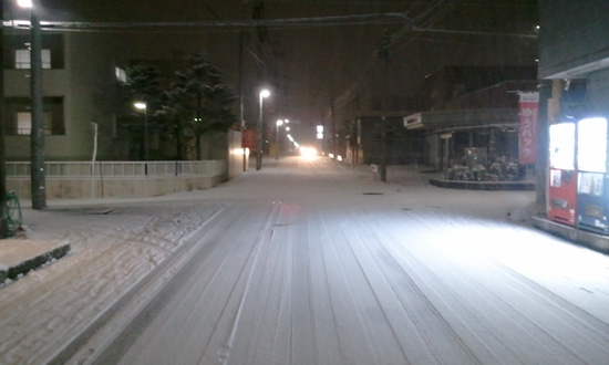 雪の山形市内